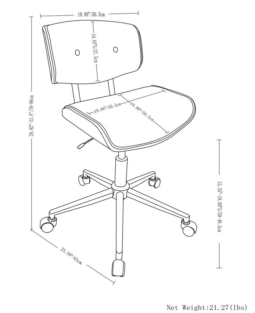 Black Vegan Leather | Dax Bentwood Office Chair