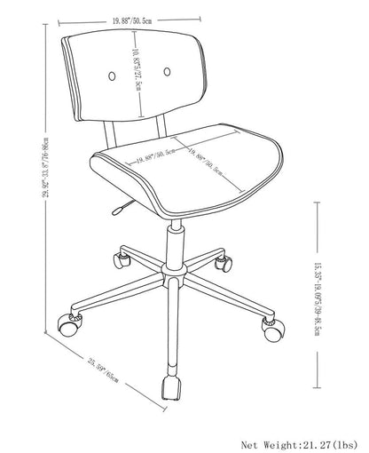 Black Vegan Leather | Dax Bentwood Office Chair