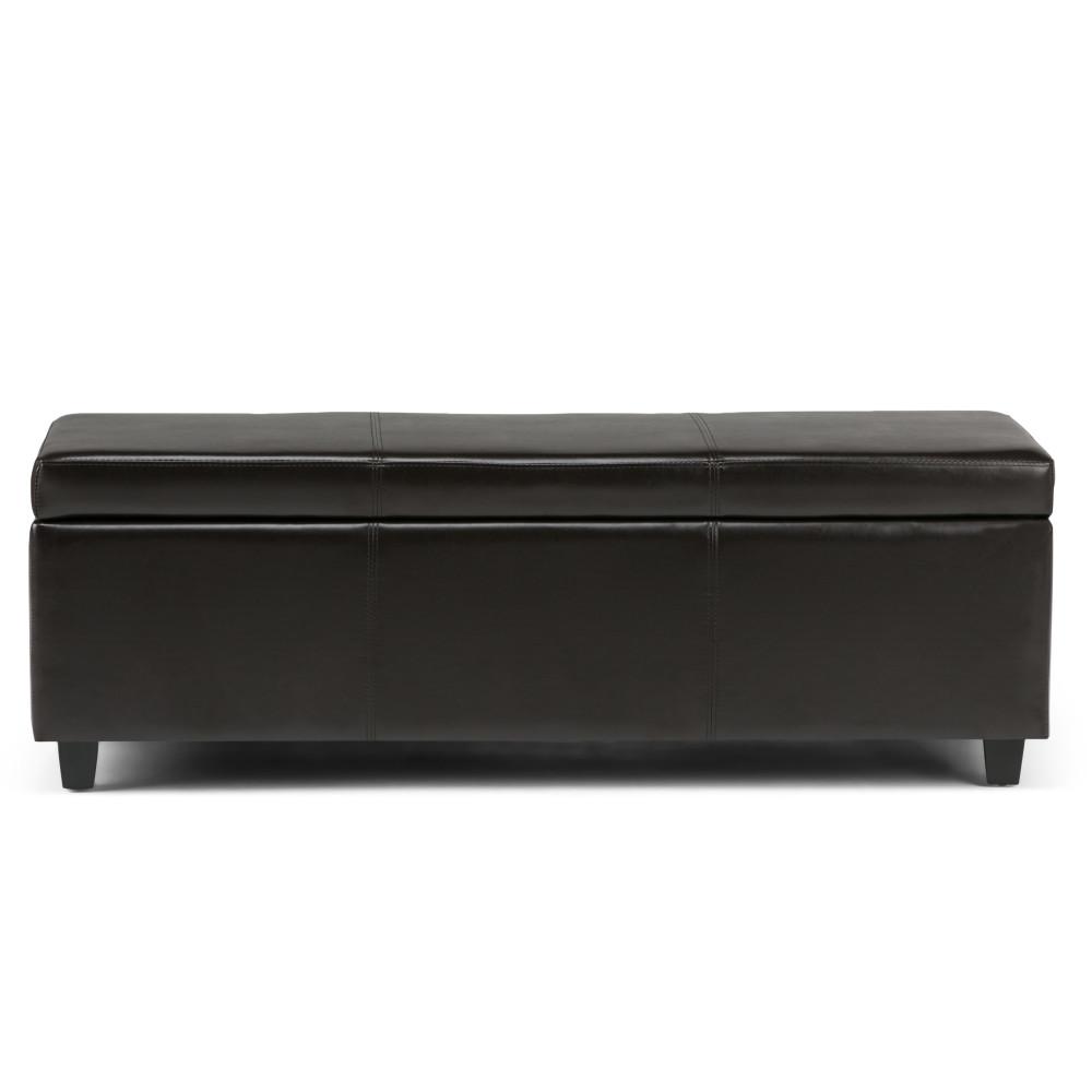 Tanners Brown Vegan Leather | Avalon Vegan Leather Storage Ottoman