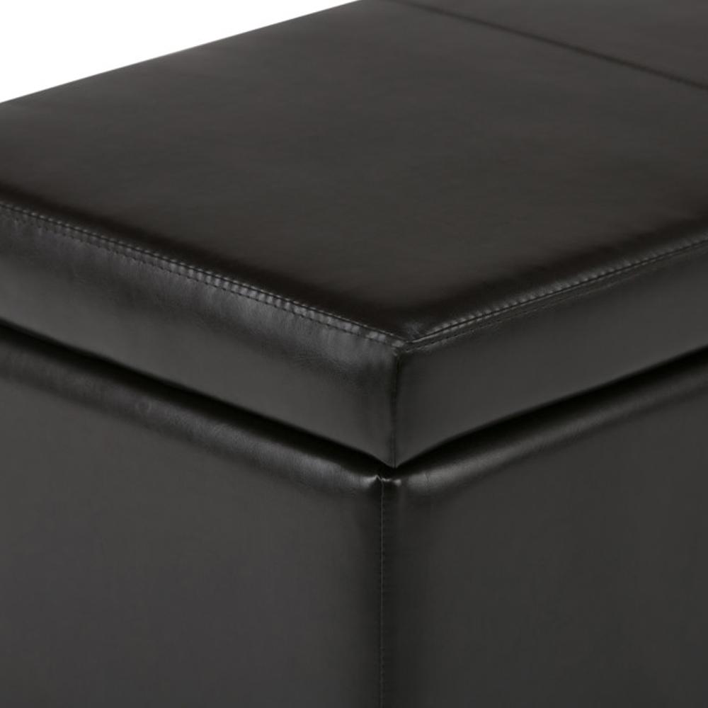 Tanners Brown Vegan Leather | Avalon Vegan Leather Storage Ottoman