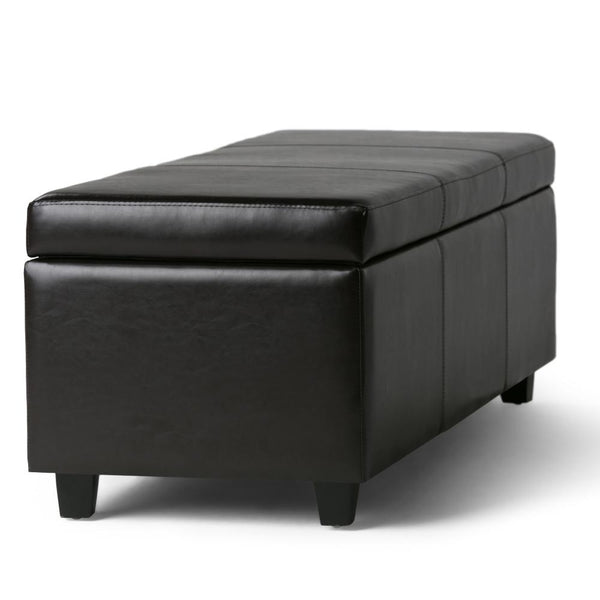 Tanners Brown Vegan Leather | Avalon Vegan Leather Storage Ottoman