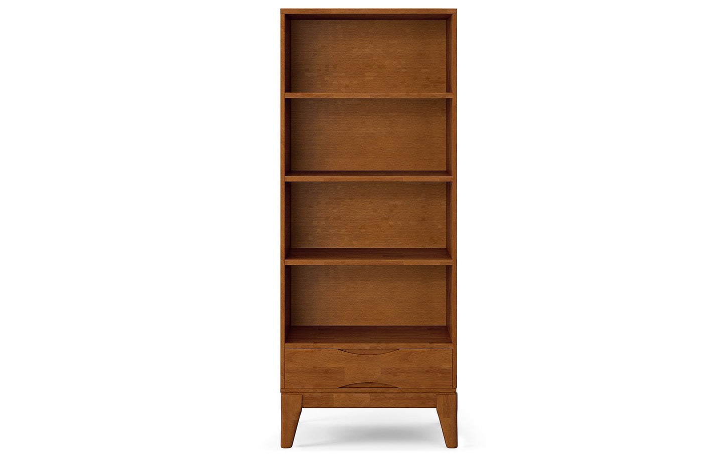 Teak Brown | Harper 24W 4 Shelf Bookcase with Drawer (Set of 2)