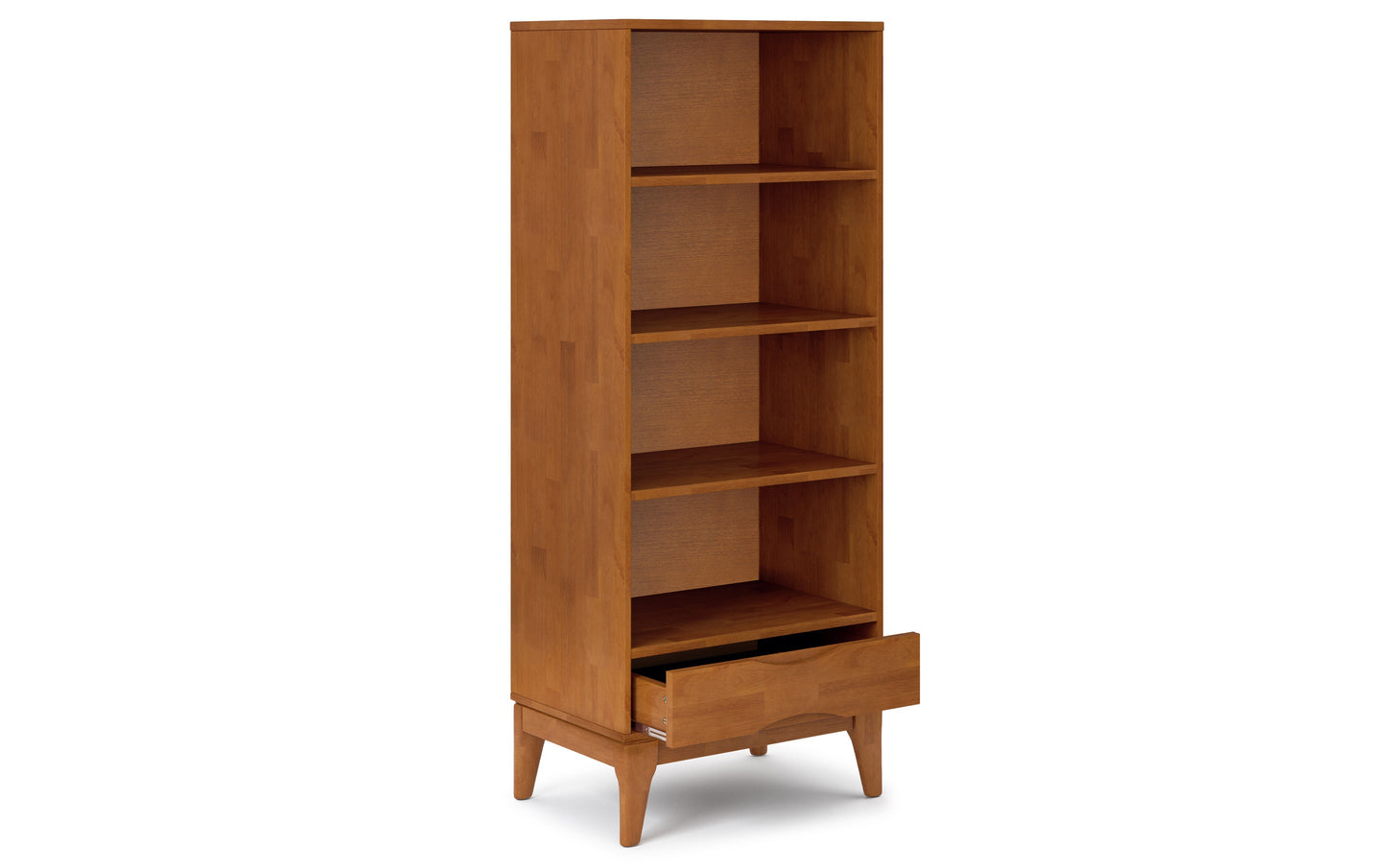 Teak Brown | Harper 24W 4 Shelf Bookcase with Drawer (Set of 2)