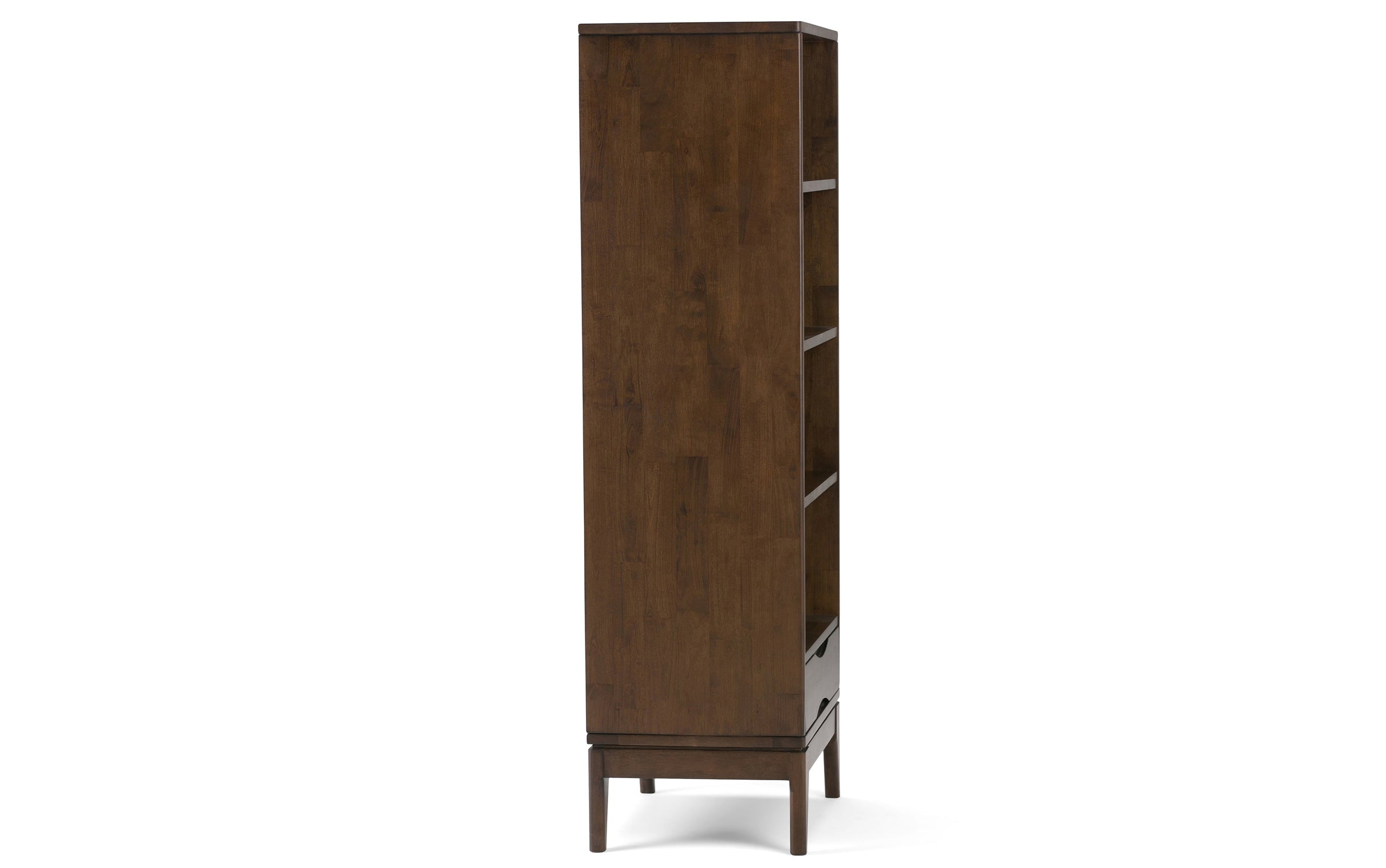 Walnut Brown | Harper 24W 4 Shelf Bookcase with Drawer (Set of 2)