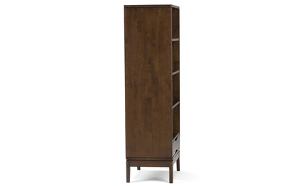 Walnut Brown | Harper 24W 4 Shelf Bookcase with Drawer (Set of 2)