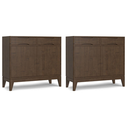 Harper 40W Storage Cabinet with Doors and 2 Drawers Set of 2