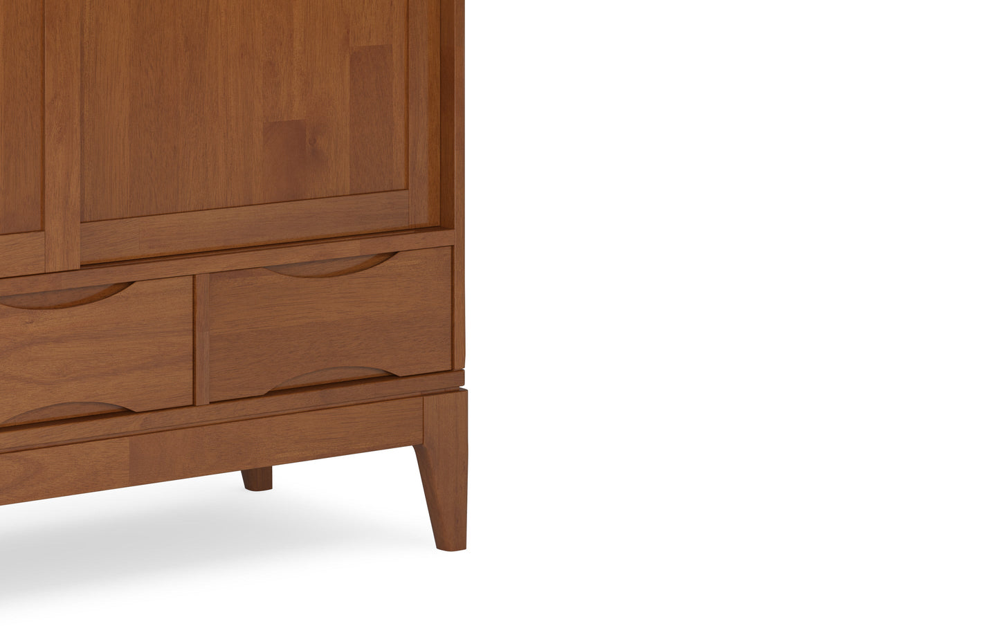 Teak Brown | Harper 48W Tall Storage Cabinet with Doors and 3 Drawers Set of 2