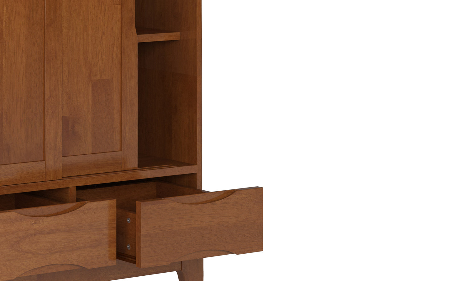 Teak Brown | Harper 48W Tall Storage Cabinet with Doors and 3 Drawers Set of 2