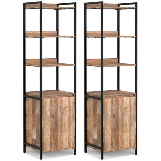 Kelsey 20W 5 Shelf Bookcase with Door (Set of 2)