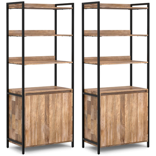 Kelsey 30W 5 Shelf Bookcase with Doors (Set of 2)