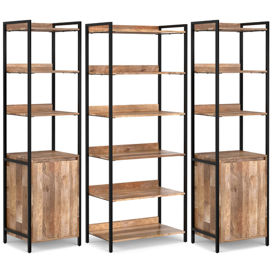 Kelsey 70W Bookcase Wall with Open and Closed Storage