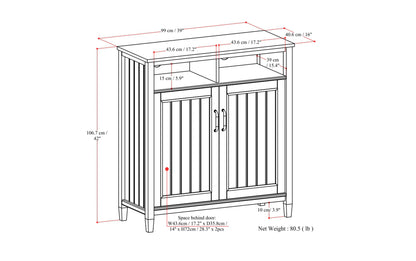 Lev 39W Tall Storage Cabinet w/ Doors and Open Shelves Set of 2