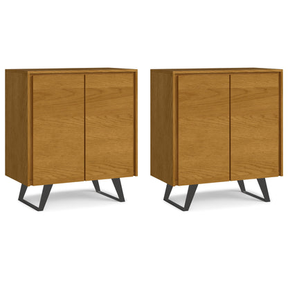 Oak Oak | Lowry 39W Tall Storage Cabinet with Doors Set of 2 in Oak