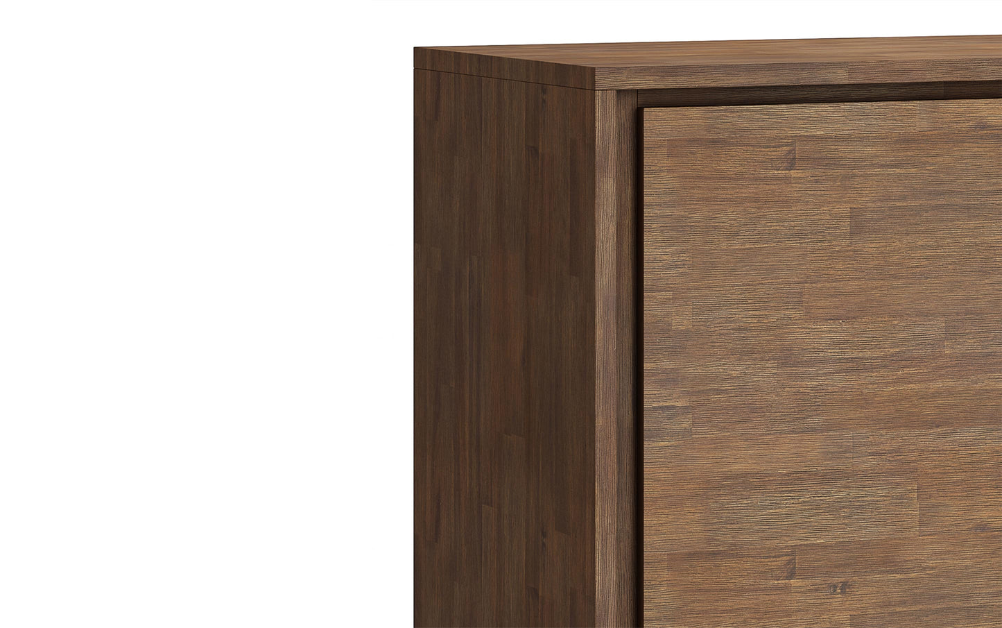 Rustic Natural Aged Brown Acacia | Lowry 39W Tall Storage Cabinet with Doors Set of 2