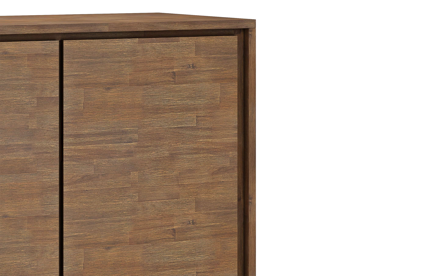 Rustic Natural Aged Brown Acacia | Lowry 39W Tall Storage Cabinet with Doors Set of 2