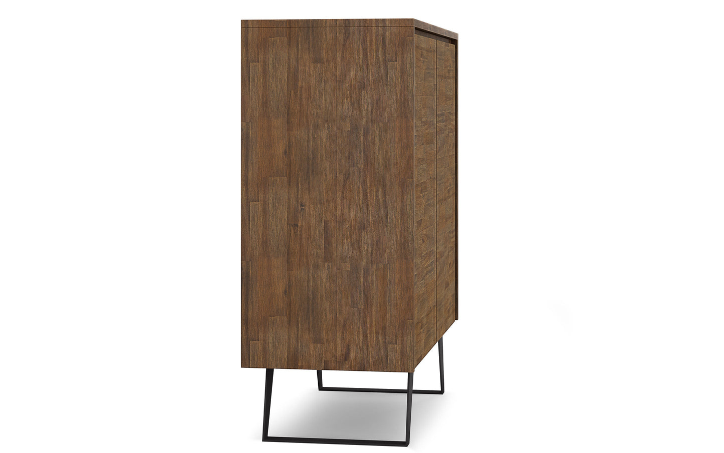 Rustic Natural Aged Brown Acacia | Lowry 39W Tall Storage Cabinet with Doors Set of 2