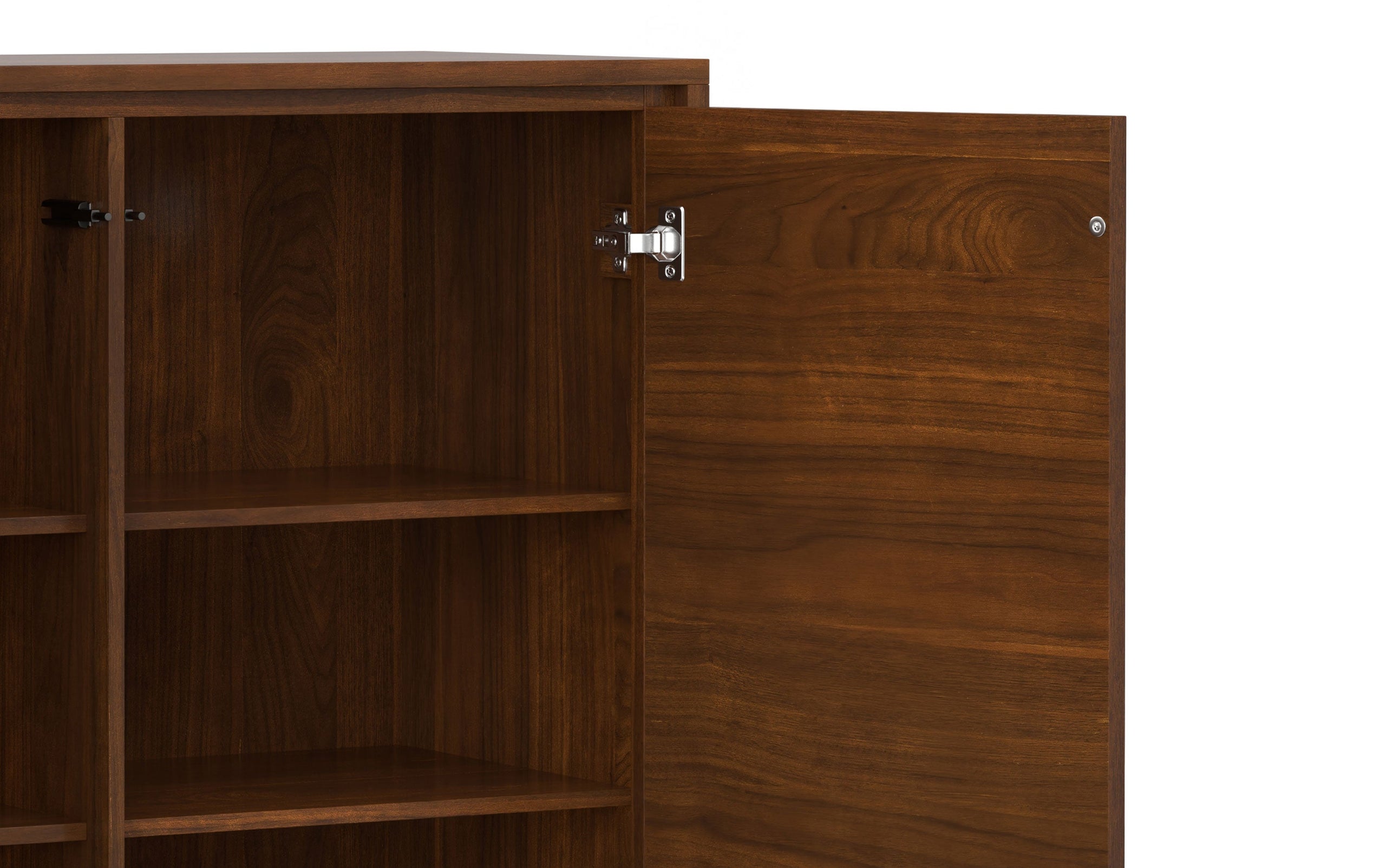 Walnut Walnut | Lowry 39W Tall Storage Cabinet with Doors Set of 2 in Walnut