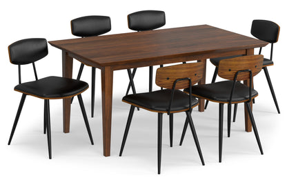 Black Vegan Leather | Mavis / Colby 7 Pc Dining Set