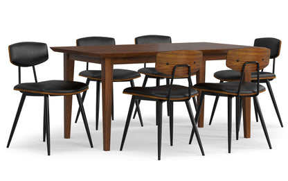 Black Vegan Leather | Mavis / Colby 7 Pc Dining Set