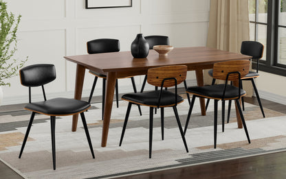 Black Vegan Leather | Mavis / Draper 7 Pc Dining Set