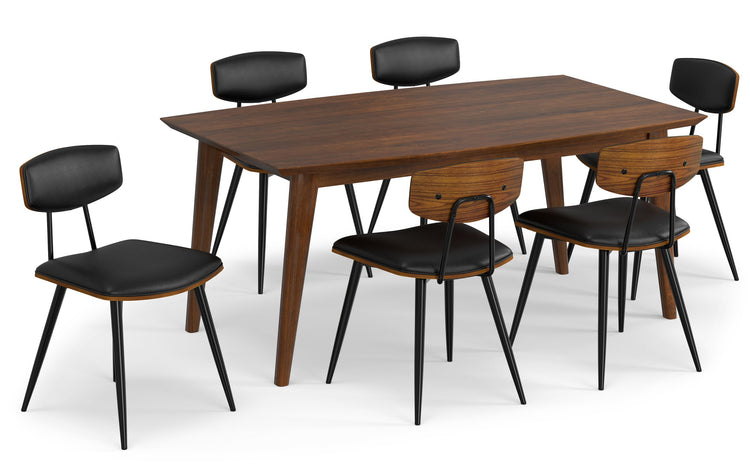 Black Vegan Leather | Mavis / Draper 7 Pc Dining Set