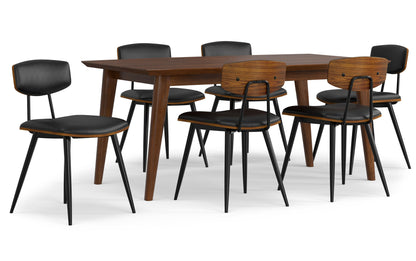 Black Vegan Leather | Mavis / Draper 7 Pc Dining Set