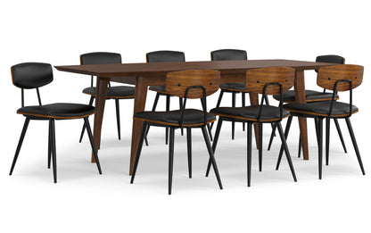 Black Vegan Leather | Mavis / Draper 9 Pc Dining Set