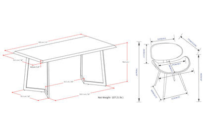 Black Vegan Leather | Marana / Watkins 7 Piece Dining Set