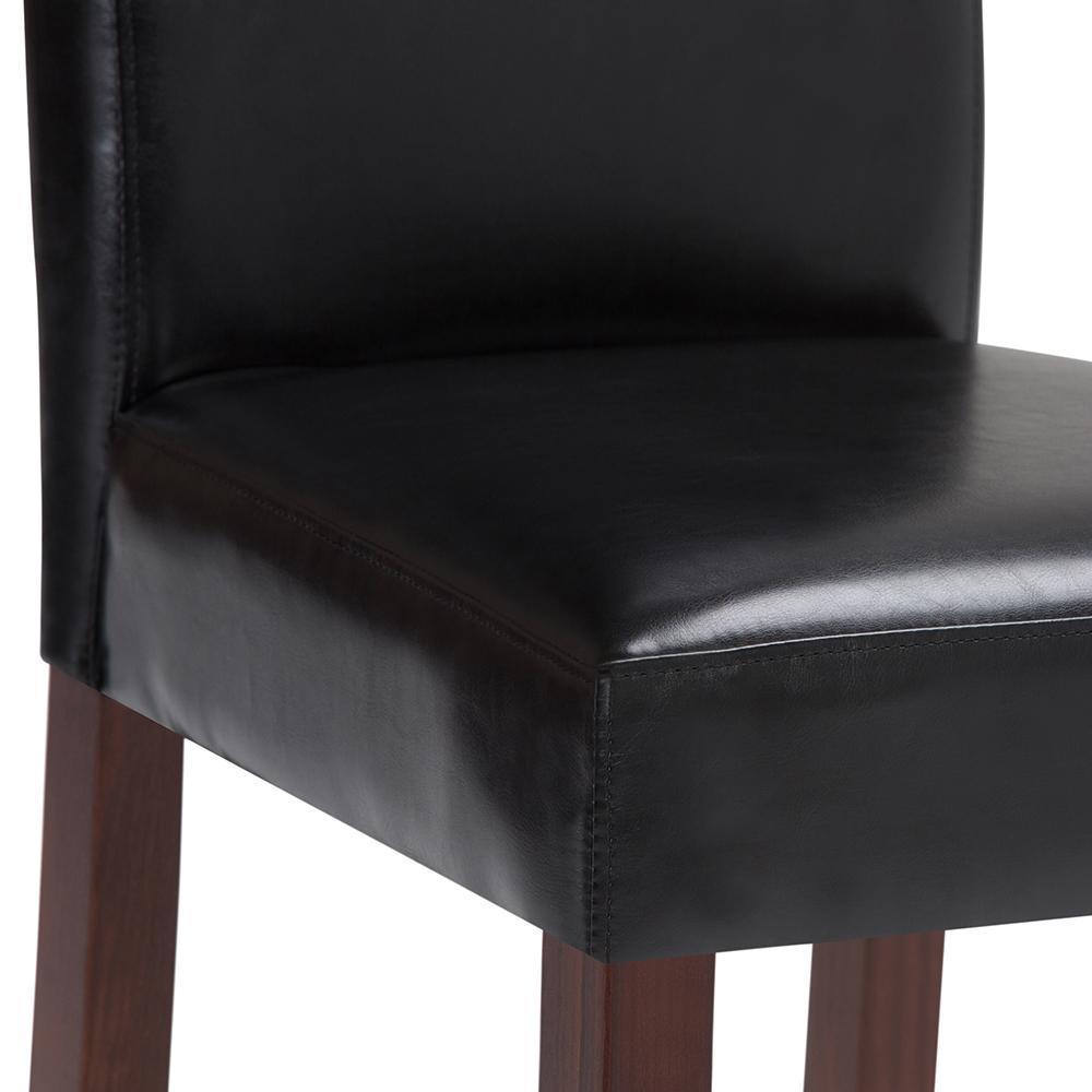 Midnight Black Vegan Leather | Acadian Faux Leather Parson Dining Chair (Set of 2)