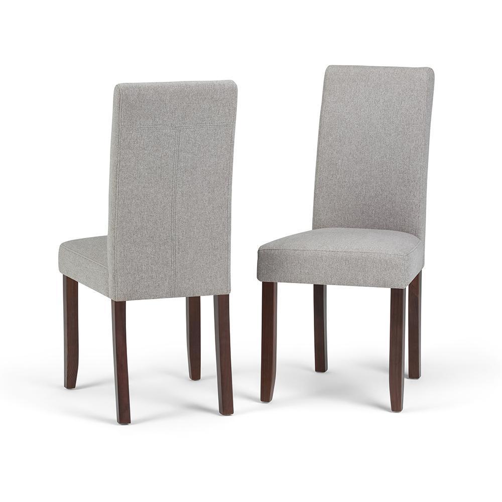 Cloud Grey Linen Style Fabric | Acadian Linen Look Fabric Parson Dining Chair (Set of 2)