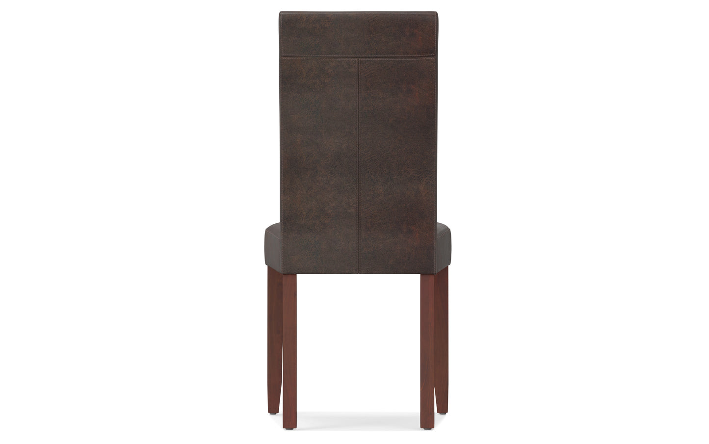 Distressed Brown Distressed Vegan Leather | Acadian Linen Look Fabric Parson Dining Chair (Set of 2)