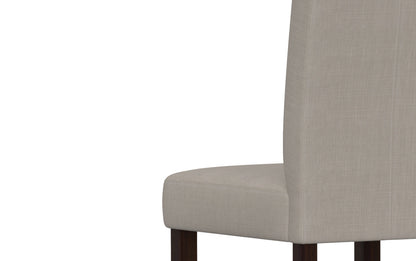 Light Beige Linen Style Fabric | Acadian Linen Look Fabric Parson Dining Chair (Set of 2)