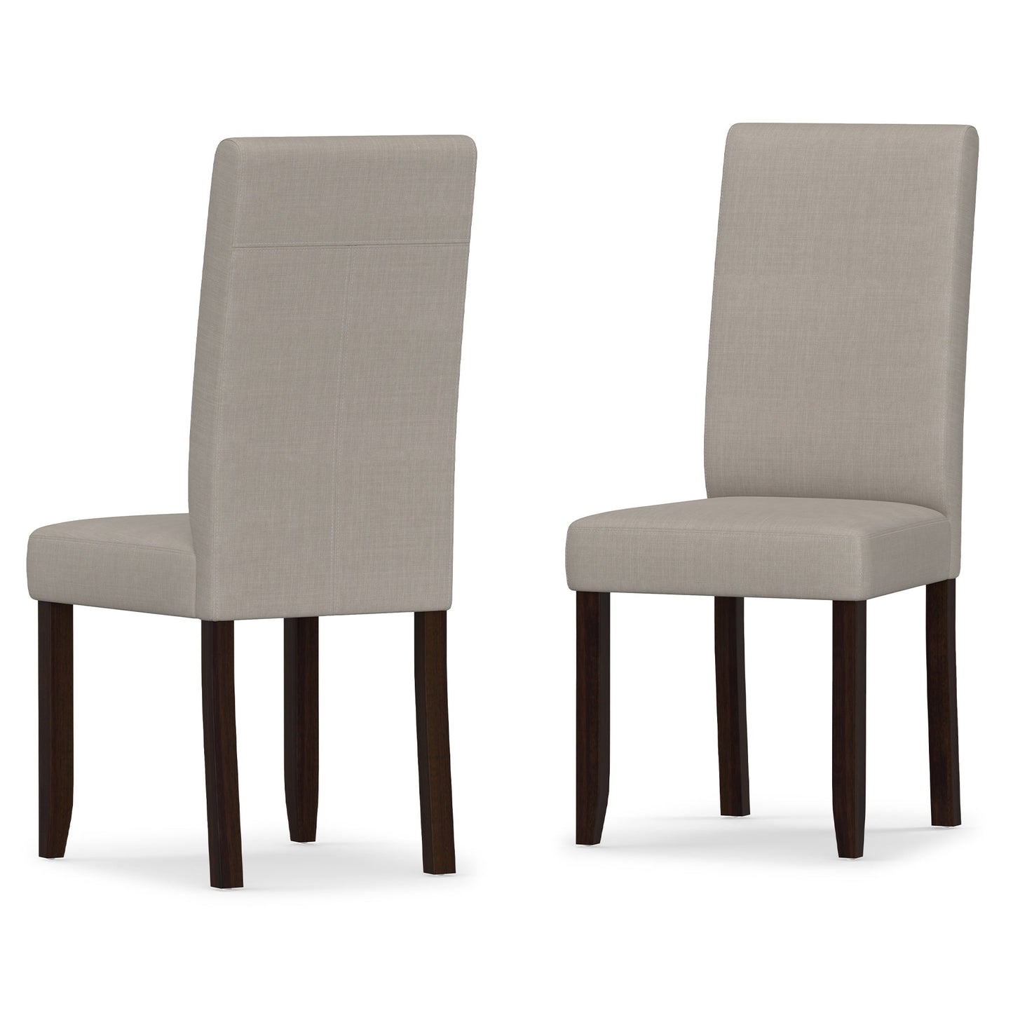 Light Beige Linen Style Fabric | Acadian Linen Look Fabric Parson Dining Chair (Set of 2)