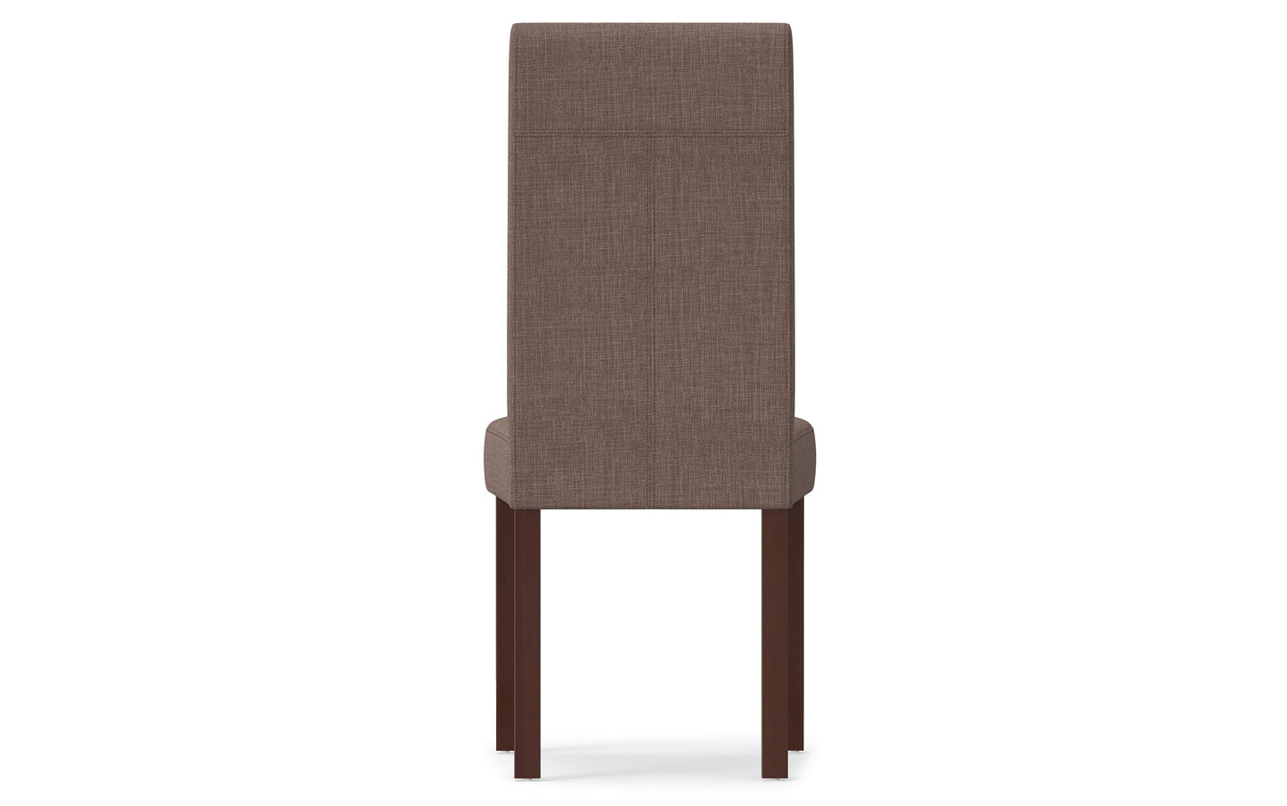 Light Mocha Linen Style Fabric | Acadian Faux Leather Parson Dining Chair (Set of 2)