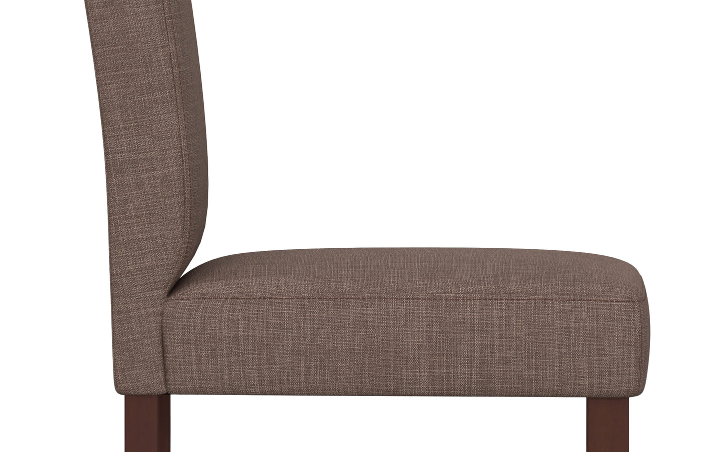 Light Mocha Linen Style Fabric | Acadian Faux Leather Parson Dining Chair (Set of 2)