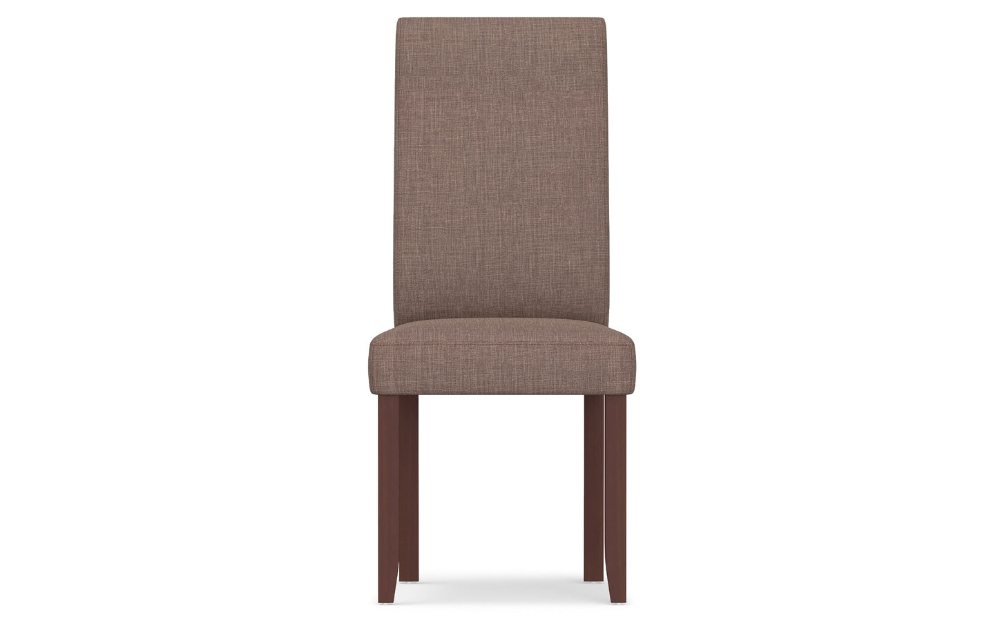 Light Mocha Linen Style Fabric | Acadian Faux Leather Parson Dining Chair (Set of 2)