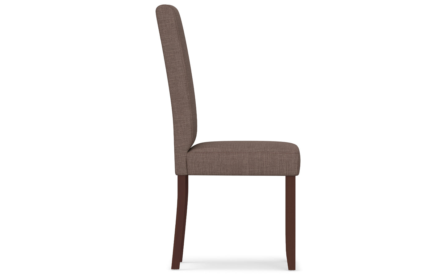 Light Mocha Linen Style Fabric | Acadian Faux Leather Parson Dining Chair (Set of 2)