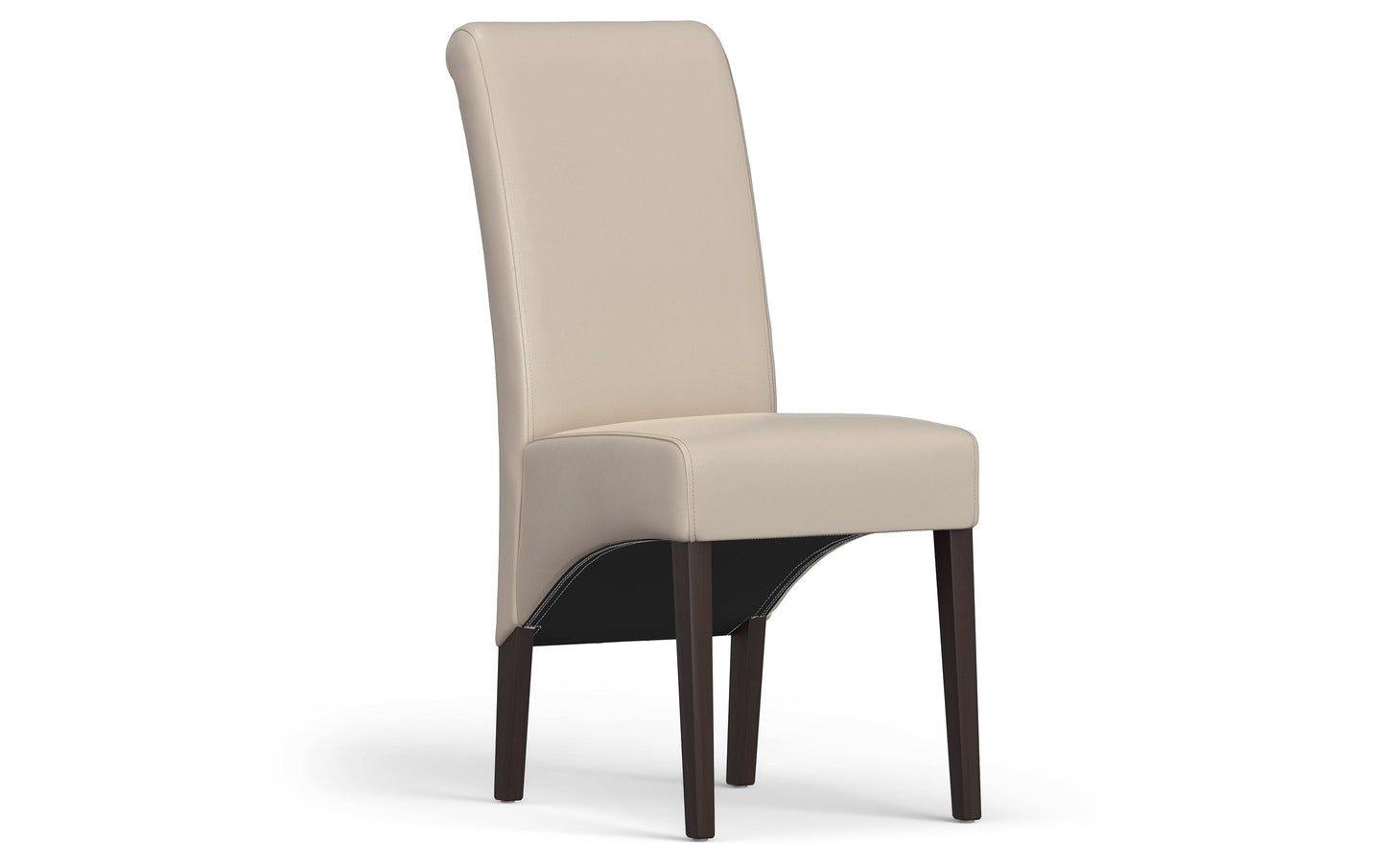 Satin Cream Vegan Leather | Avalon Deluxe Parson Dining Chair (Set of 2)