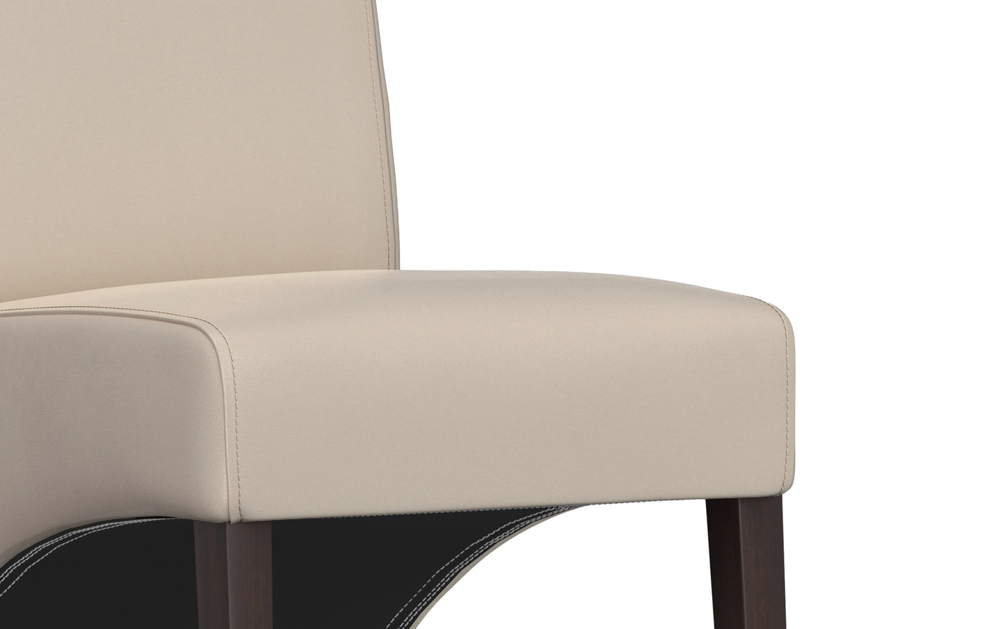 Satin Cream Vegan Leather | Avalon Deluxe Parson Dining Chair (Set of 2)