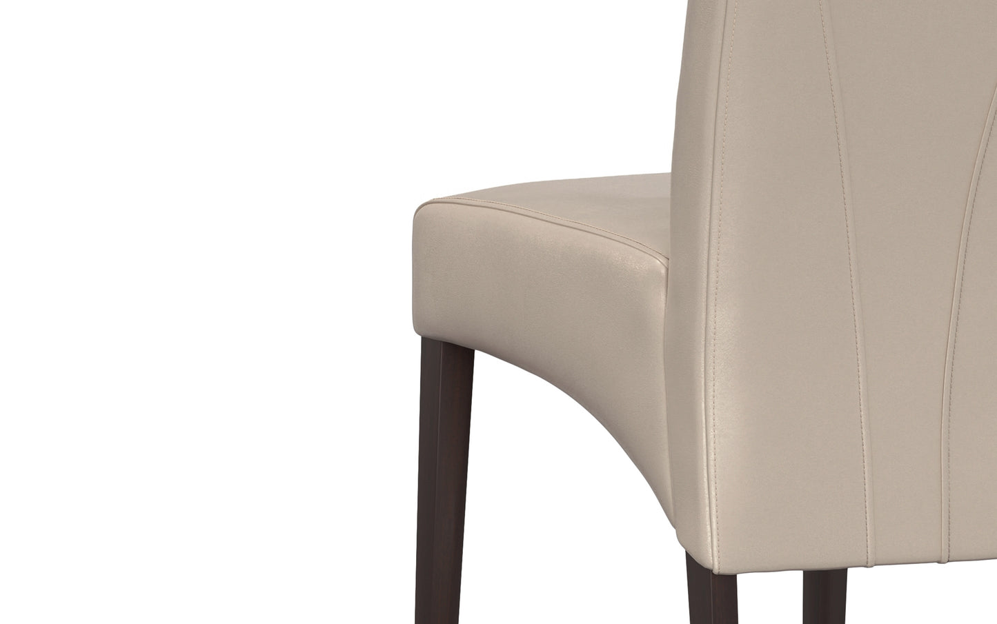 Satin Cream Vegan Leather | Avalon Deluxe Parson Dining Chair (Set of 2)