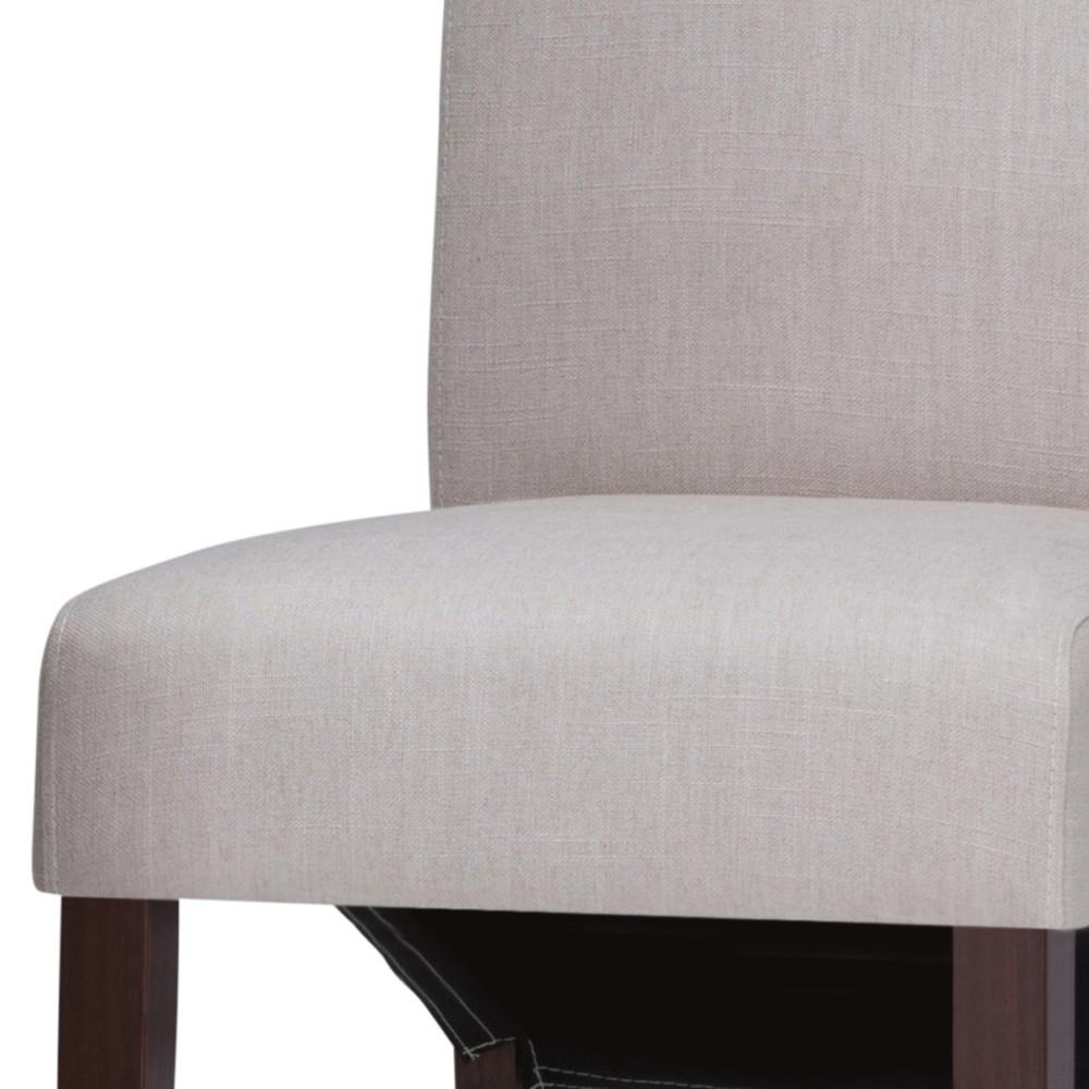 Light Beige Linen Style Fabric | Avalon Deluxe Parson Dining Chair (Set of 2)