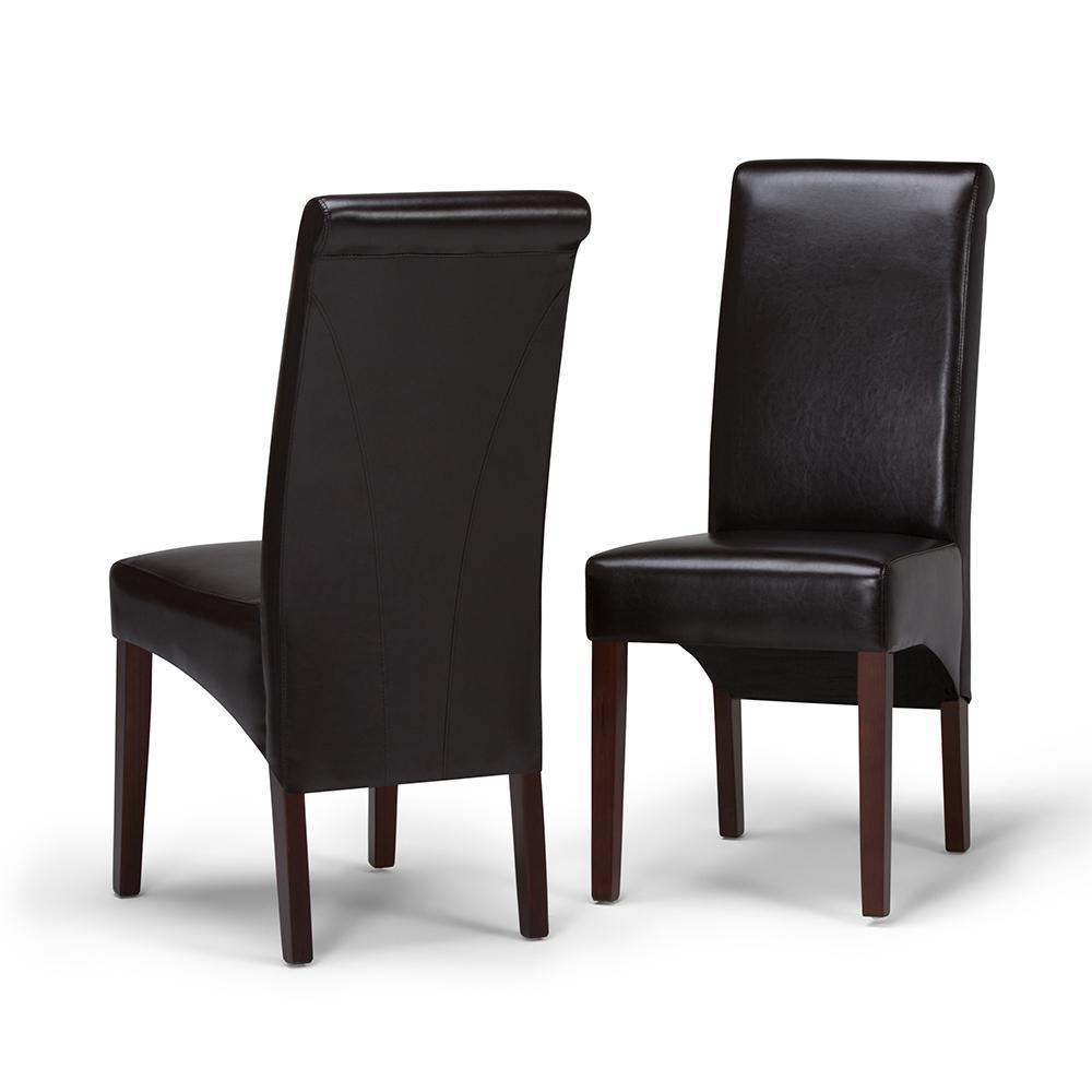 Tanners Brown Vegan Leather | Avalon Deluxe Parson Dining Chair (Set of 2)