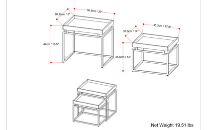 Macy 2 Pc Nesting Table in Mango