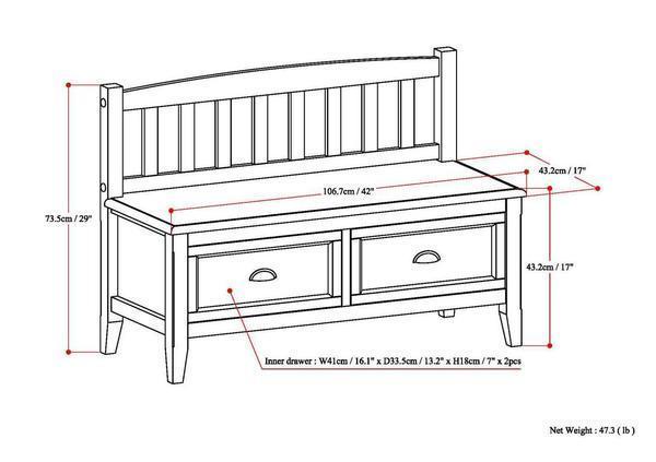 Black | Burlington Entryway Bench