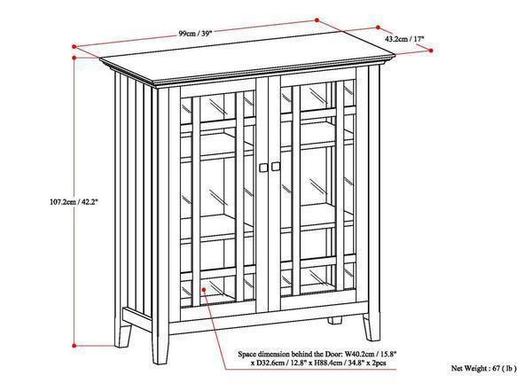 Rustic Natural Aged Brown | Bedford Medium Storage Cabinet