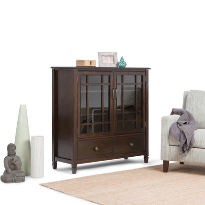 Dark Chestnut Brown Solid Wood - Pine | Connaught Tall Storage Cabinet