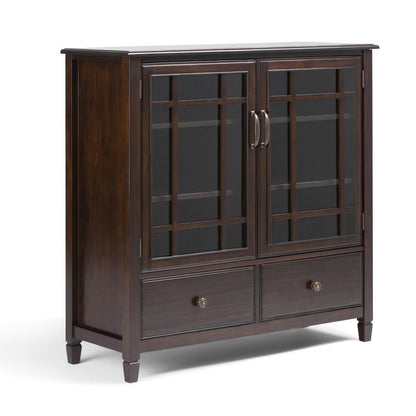 Dark Chestnut Brown Solid Wood - Pine | Connaught Tall Storage Cabinet