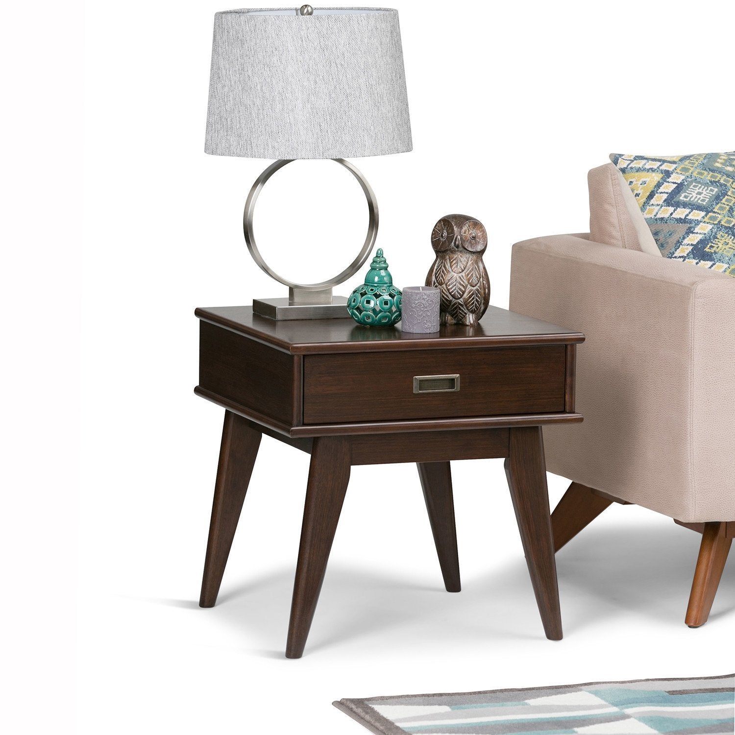 Medium Auburn Brown | Draper Mid Century End Table