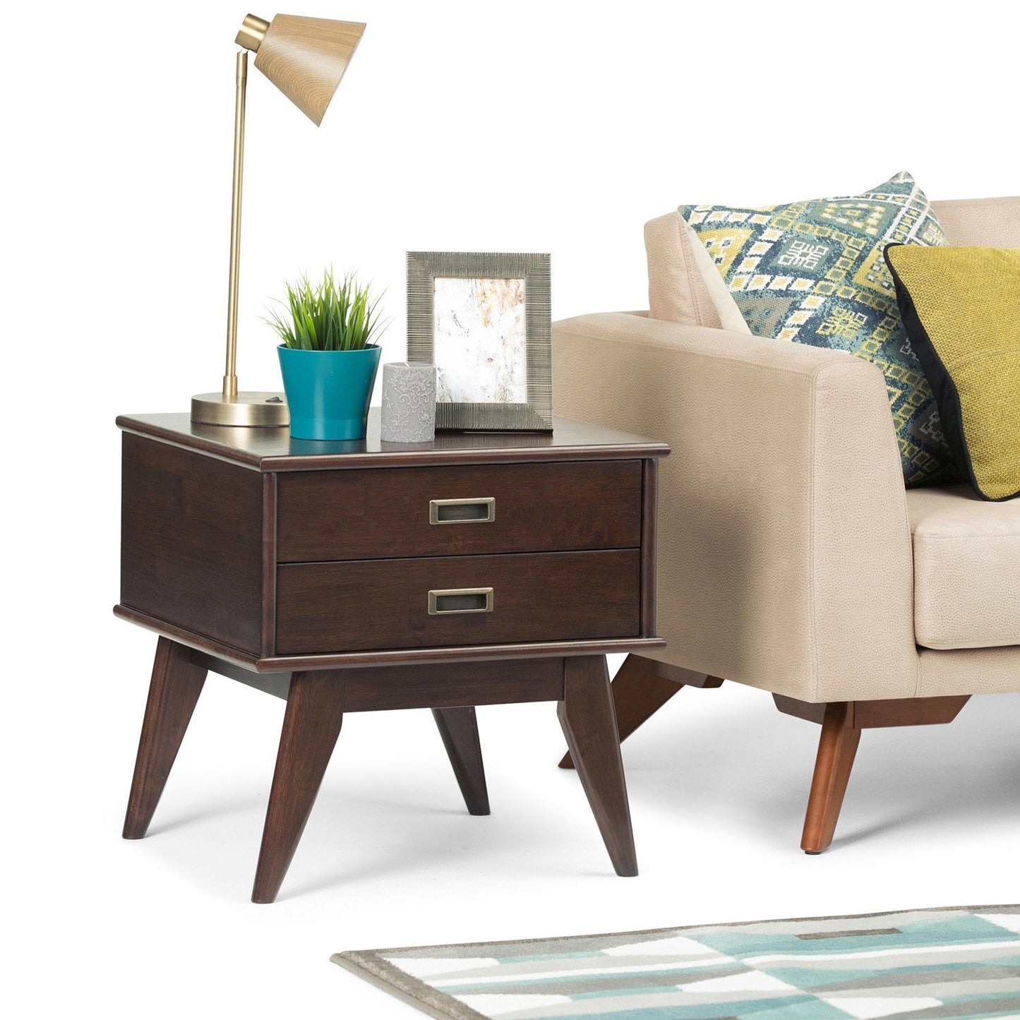 Medium Auburn Brown | Draper Mid Century Side Table