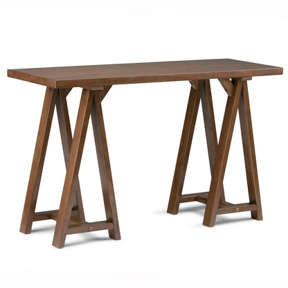 Medium Saddle Brown | Sawhorse 50 inch Console Sofa Table